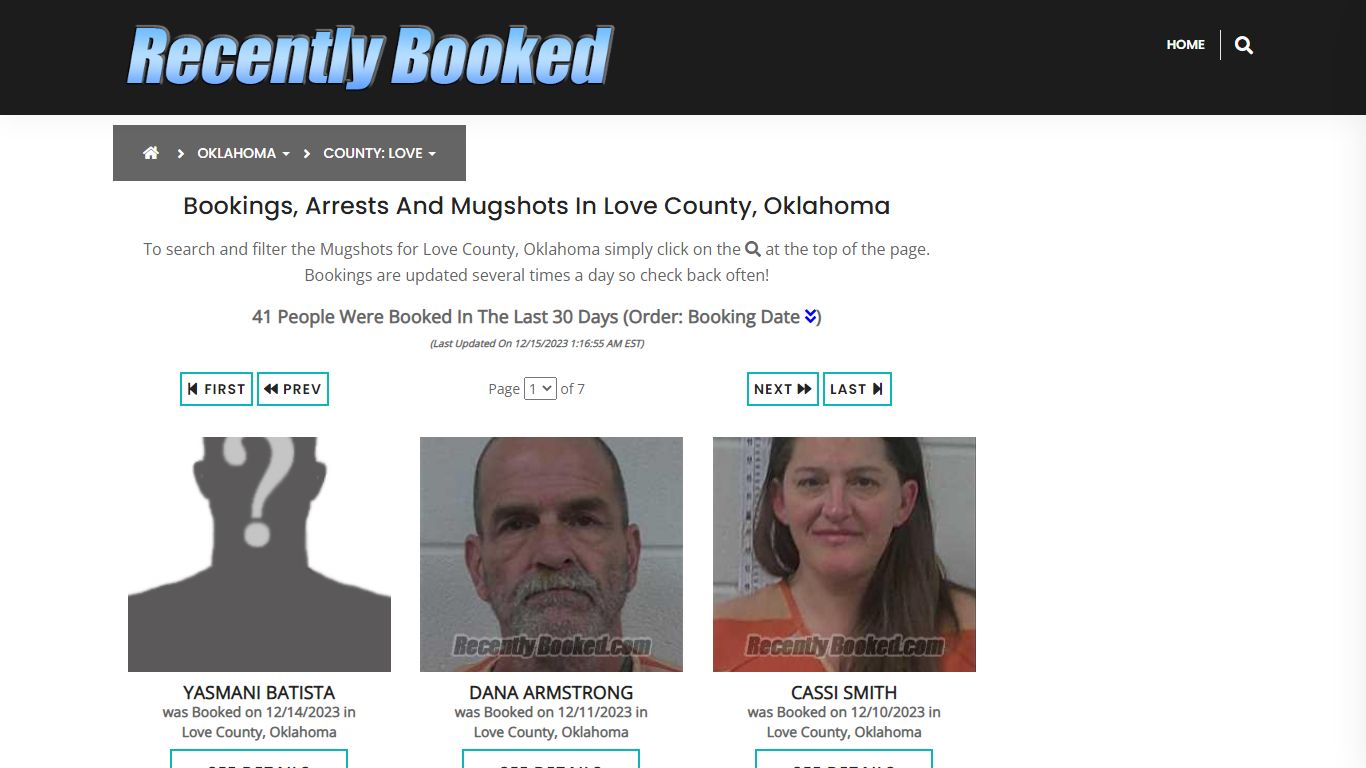 Recent bookings, Arrests, Mugshots in Love County, Oklahoma