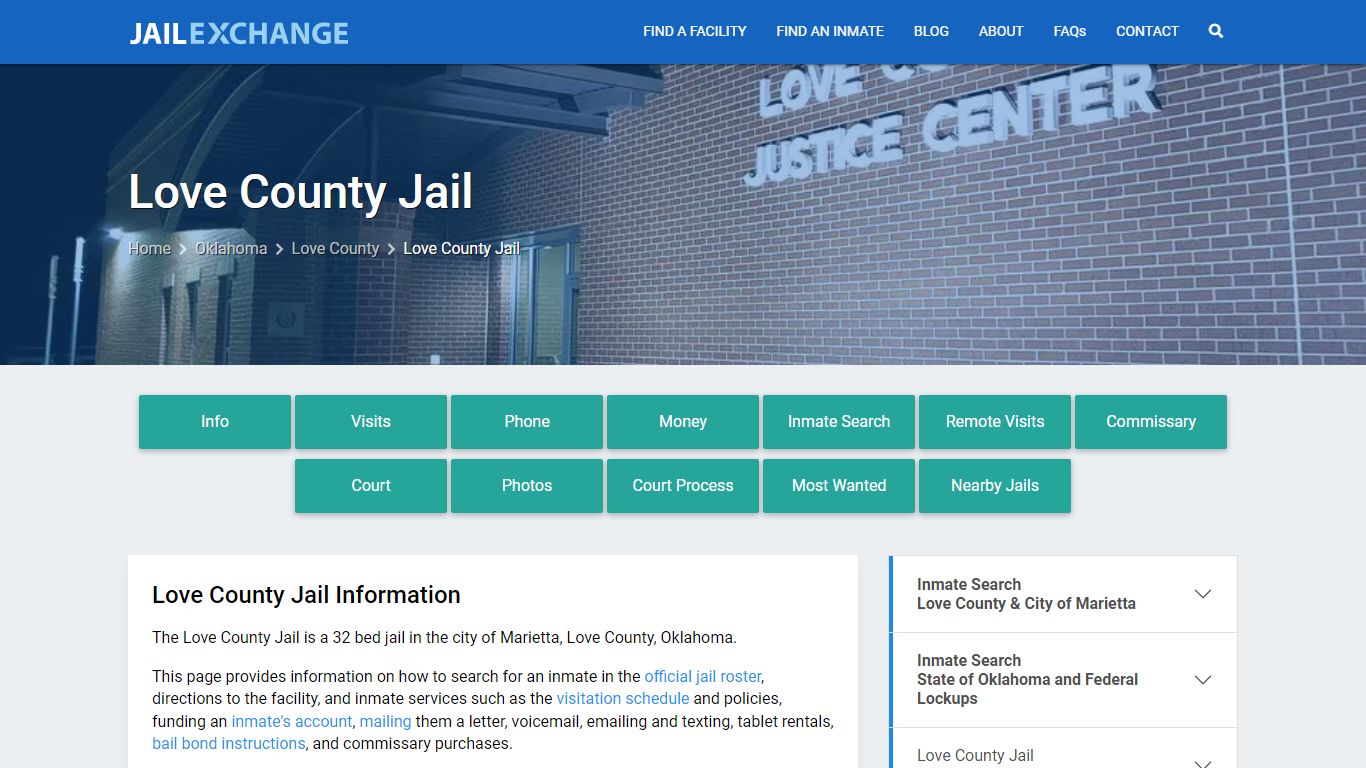 Love County Jail, OK Inmate Search, Information